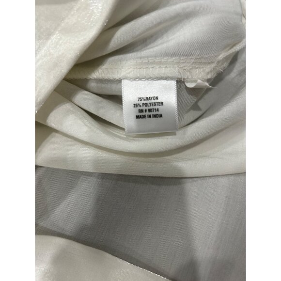 Prelude Sleeveless Button Down Blouse White Sz L - Picture 6 of 10